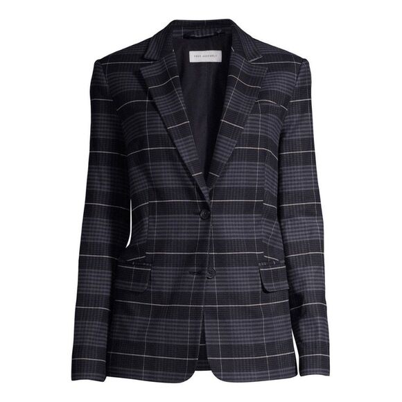 Free Assembly Long Sleeve Relaxed Fit Plaid Blazer Office Career Work Wear - Picture 4 of 16